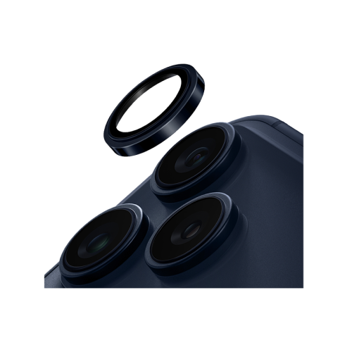 Uniq Optix Prime Stainless Steel Frame Sapphire Camera Lens Protector for iPhone 17 Pro & 17 Pro Max - Navy Chrome