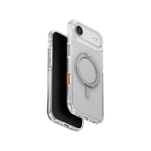 يونيك هايبرد سويكس - كفر حماية يدعم الماج سيف مع حامل دوار 360 لهاتف ايفون اير - شفاف