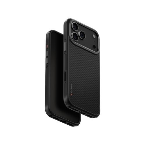 يونيك هايبرد كيفا - كفر حماية يدعم الماج سيف لهاتف ايفون 17 برو - اسود كاربون