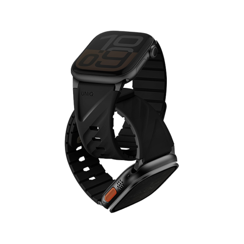 Uniq Fluo Bundle Magnetic Watch Strap With Connector for Apple Watch 40mm to 49mm - Midnight Black