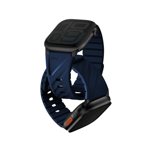 Uniq Fluo Bundle Magnetic Watch Strap With Connector for Apple Watch 40mm to 49mm - Marine Blue