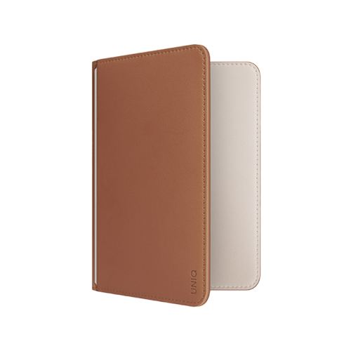 Uniq Belmont Passport Holder With RFID Blocking - Caramel / Ivory