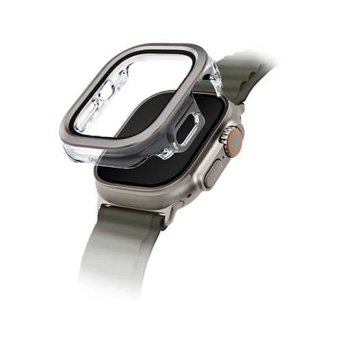 Uniq Voute Watch Case With Screen Protection for Apple Watch Ultra 49mm - Titanium Silver