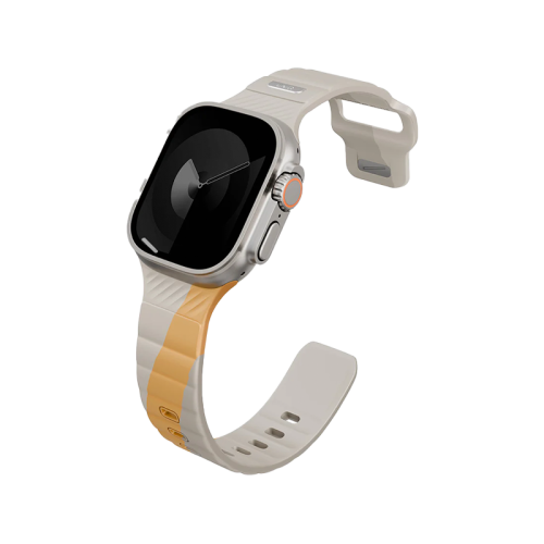Uniq Stride De FKM Strap for Apple Watch 49/46/45MM - Beige / Canary Yellow