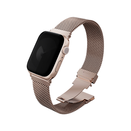 Uniq Dante Pro Self-Adjustable Mesh Steel Strap For Apple Watch 42mm - Metallic Rose