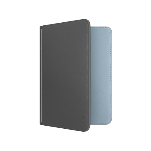 Uniq Belmont Passport Holder With RFID Blocking With Apple's Find My - Charcoal / Washed Blue