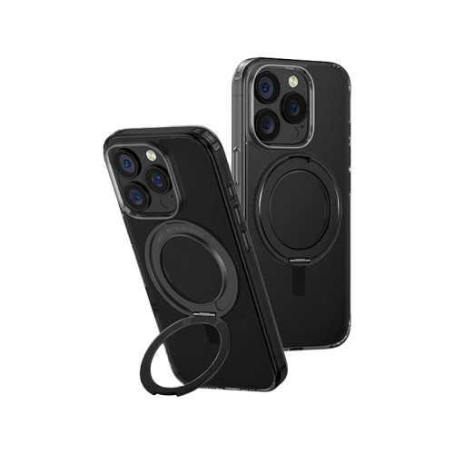 يونيك سويفيكس - كفر حماية يدعم الماج سيف مع حامل دوار لهاتف ايفون 16 برو ماكس - كاربون اسود