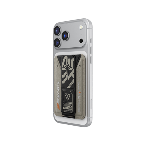SkinArma Kado Aegis Wallet Mag-Charge Card Holder With Grip Stand - Grey