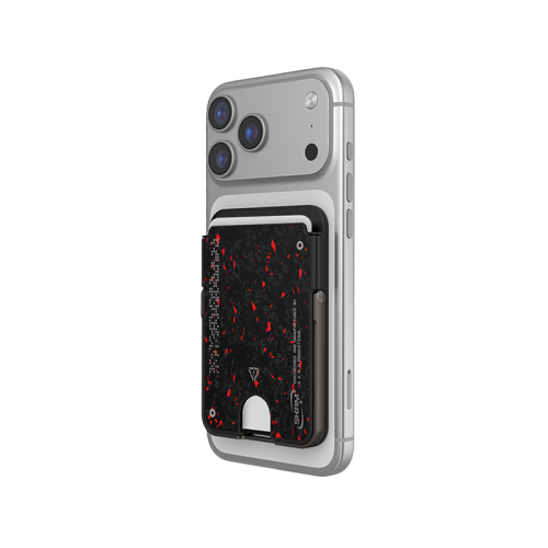 SkinArma Vektor Magnetic Card Holder With Smart Kick Stand - Black / Red