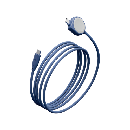 Energea Flow Duo 2-In-1 USB-C to USB-C With Apple Watch Charger 480Mbps 60W Cable 1.5M - Blue