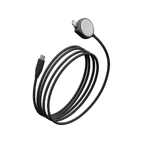 Energea Flow Duo 2-In-1 USB-C to USB-C With Apple Watch Charger 480Mbps 60W Cable 1.5M - Black