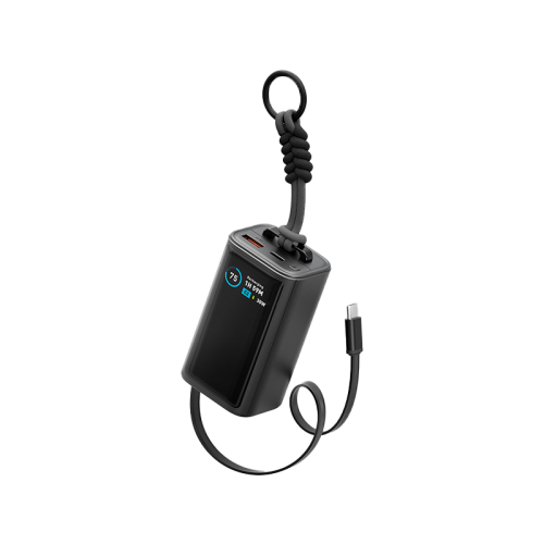 Energea Compac Arc 45W PD 10000mAh Power Bank Built-In USB-C Cable - Gunmetal