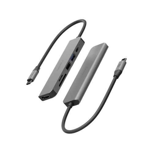 Energea AluHub HD 3 6 in 1 Aluminum Alloy USB-C Hub - Gunmetal