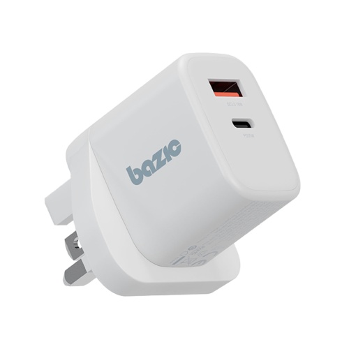 Bazic GoPort Velox 1-Port USB-C and 1-Port USB-A 35W PD Wall Charger - White