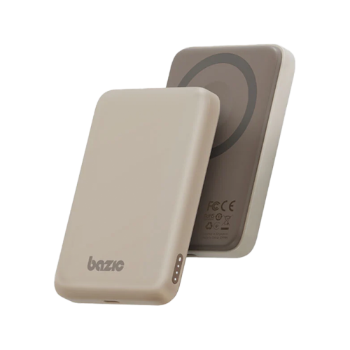 Bazic GoPower Snap 3-In-1 MagSafe with Apple Watch Charger 5000mAh Power Bank - Latte