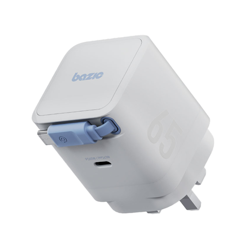 Bazic GoPort Retrek 1-Port USB-C & Built-In USB-C Cable 65W GaN - White