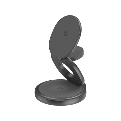Bazic GoMag Gyre 360 Rotating Base 3 in 1 Wireless Charger With Apple Watch & Airpods Charging - Gunmetal