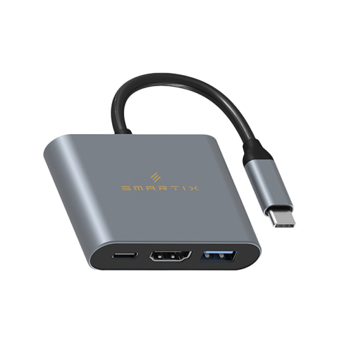 Smart Premium 3 in 1 USB-C Hub - Grey