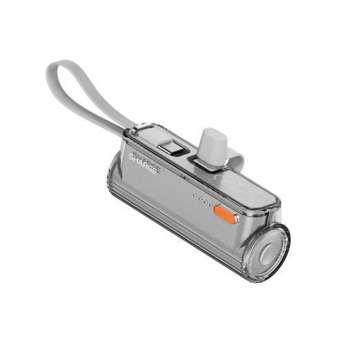 Sharge Flow Mini 2 USB-C With Built-in USB-C 5000mAh Power Bank - Silver