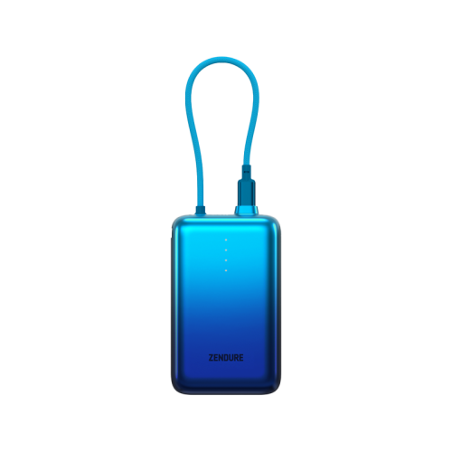 Zendure SuperMini Pro 30W 20,000mAh Power Bank With Built-In USB-C Cable - Blue