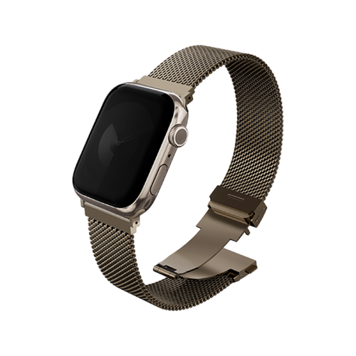 Uniq Dante Pro Self-Adjustable Mesh Steel Strap For Apple Watch 42mm - Ember Gold