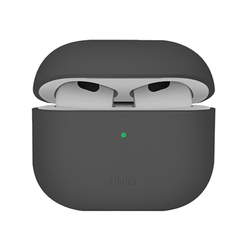 Uniq Lino Hybrid Liquid Silicon Case for Airpods 4th Gen Case - Ash Grey