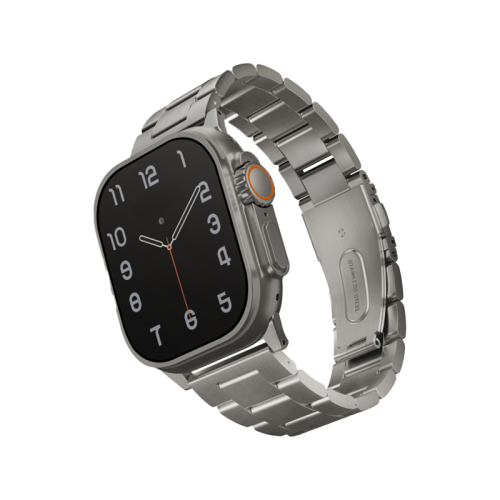 Uniq Osta Steel Strap With Steel Self Adjustable Links for Apple Watch 49/45/42mm - Titanium Silver