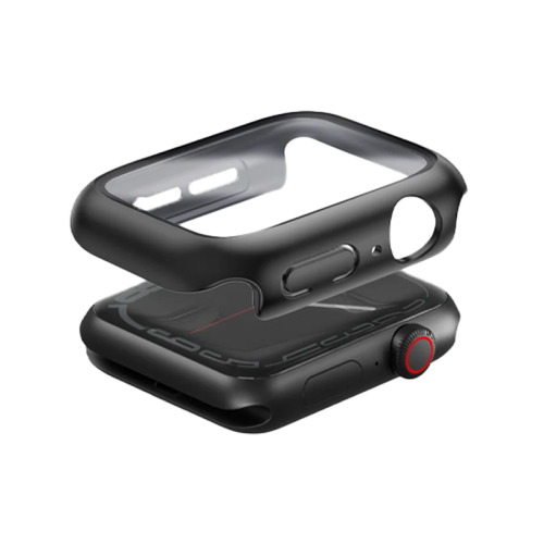 Uniq Nautic Case With Tempered Glass Screen Protection for Apple Watch 45mm - Midnight Black