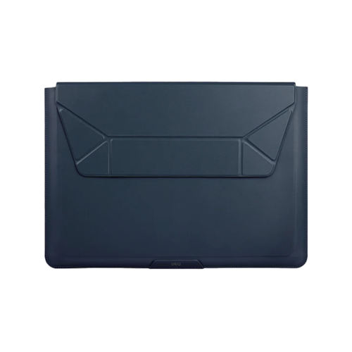 Uniq Oslo Laptop Sleeve With Foldable Stand (Up to 14") - Navy Blue