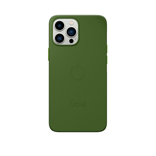 Goui Magnetic Case With Magnetic Bars for iPhone 13 Pro + Magnetic Strap - Olive Green