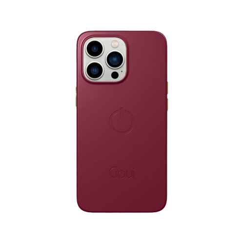 Goui Magnetic Case With Magnetic Bars for iPhone 13 Pro + Magnetic Strap - Maroon Red