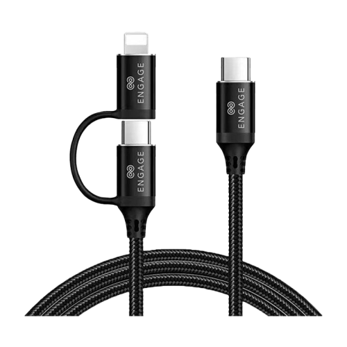 Engage USB-C to USB-C Cable With Lightning Connector 30CM - Black