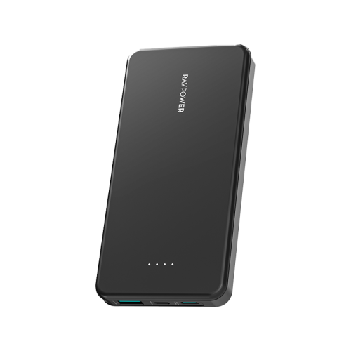RavPower 1-Port USB-C and 1-Port USB-A 10000mAh Power Bank - Black
