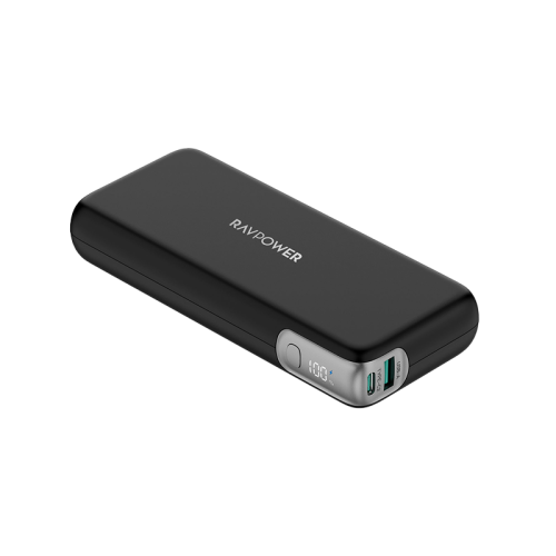 RavPower 1-Port USB-A and 1-Port USB-C PD 65W 20000mAh Power Bank - Black