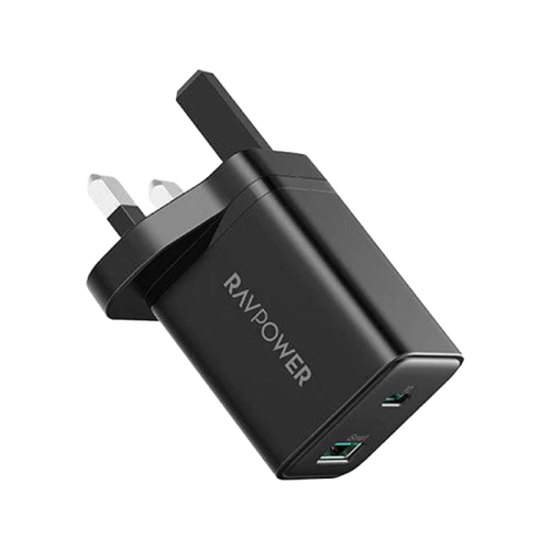 RavPower USB-C + USB-A 30W PD Wall Charger - Black