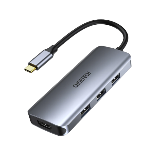 Choetech 7 in 1 USB-C Hub - Silver