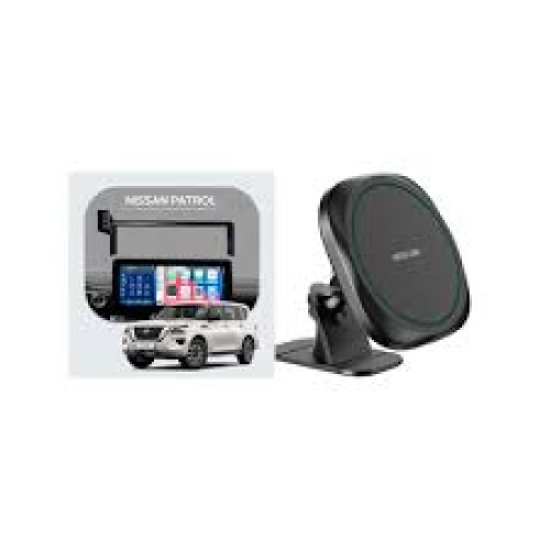 Bundle - Car Mount Screen Frame for Nissan Patrol (2023-2024) + Green Lion GLH-10 360° Rotation MagSafe Phone Holder - Black