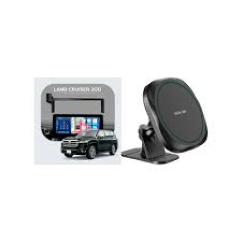 Bundle - Car Mount Screen Frame 1 Side for Land Cruiser 300 (2023- 2025) + Green Lion GLH-10 360° Rotation MagSafe Phone Holder - Black