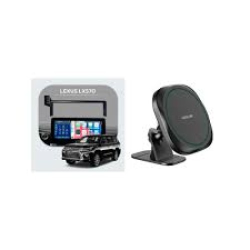 Bundle - Car Mount Screen Frame for Lexus LX570 + Green Lion 360° Rotation MagSafe Phone Holder - Black