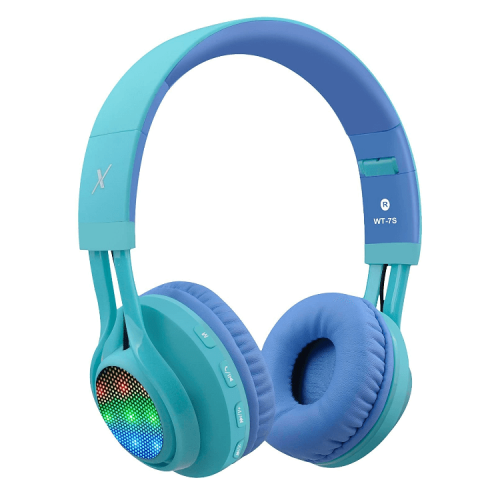 Riwbox Wireless Headphones With LED for Kids - Blue / Green