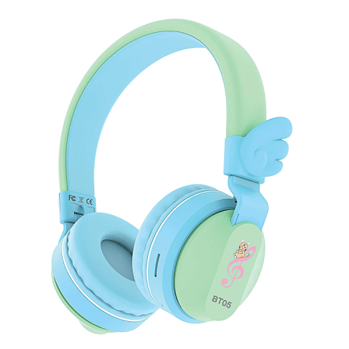 Riwbox Wings Foldable Wireless Bluetooth Headphones - Blue / Green