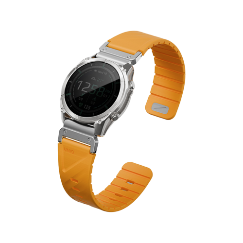 يونيك فلو - سوار ساعة ذكي مغناطيسي مع موصل قابل للإزالة لساعة جارمن مقاس 26 مم -  برتقالي فاتح