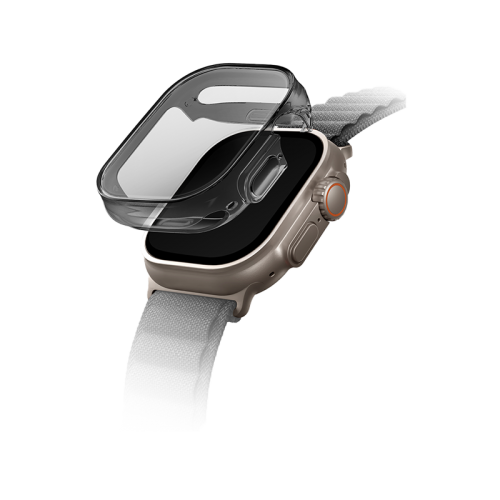 يونيك هايبرد جاردي - كفر مع شاشة حماية لساعة ابل الترا مقاس 49 مم - رمادي داكن